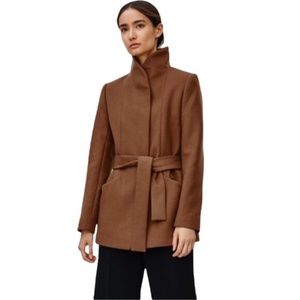Aritzia Wilfred Coccon Belted Wool Cashmere Coat, size M